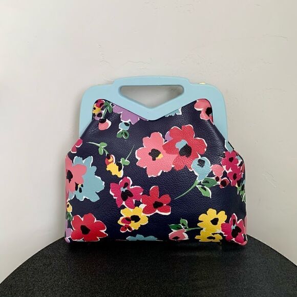 Handmade Genuine Leather Floral Printed, Wooden Frame Bag/Crossbody. XL Size - Picture 2 of 16